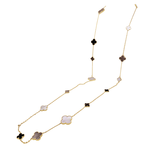 Collier Collier Van Cleef & Arpels, "Magic Alhambra", or jaune, nacre et onyx. 58 Facettes 34435