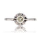 Bague 54 Solitaire ancien or blanc diamant champagne 58 Facettes 19-465B