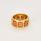 Bague 55 Bague jonc or jaune et corail 58 Facettes ALE4173