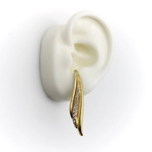 Boucles d'oreilles Boucles d'oreilles en forme d'aile en or 14 carats et diamants 58 Facettes