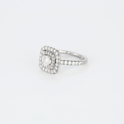 Bague 50 Bague de fiançailles or blanc diamants 58 Facettes