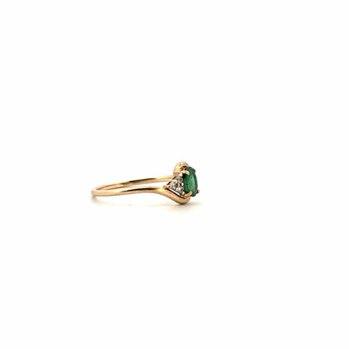 Bague 54 Solitaire Or Jaune  Émeraude 58 Facettes 90-GS33675