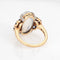 Bague Bague rétro vintage en or 14 carats palladium, pierre de lune, saphir et diamant, taille 6,25, années 1940 58 Facettes G14211
