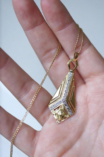 Pendentif Pendentif Art Déco Diamants Or Jaune et Platine 58 Facettes