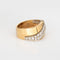Bague Bague vintage des années 80 en or jaune 18 carats, sertie d'un diamant de 1 carat. Anneau large carré, taille 6,5. 58 Facettes G14022