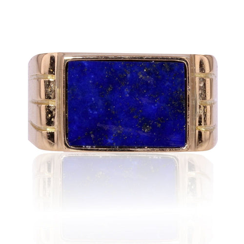 Bague 50 Chevalière or et lapis lazuli 58 Facettes 20-573-48