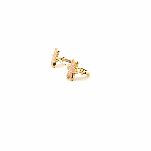 Boucles d'oreilles Dormeuse fleurs or jaune 58 Facettes 2-BOC1-GS33788