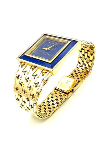 Montre SCHLEGEL & PLANA / GAY Frères - Importante montre vintage or jaune et lapis 58 Facettes