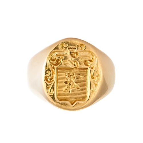 Bague 49 Chevalière à décor d'armoiries 58 Facettes