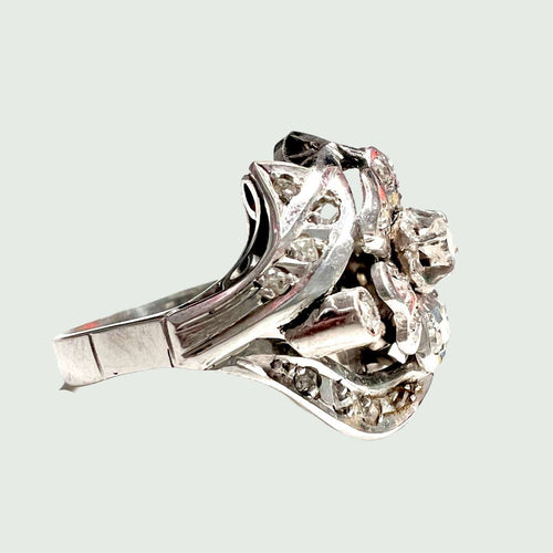 Bague 61.5 Bague Rétro Diamants 58 Facettes Q905A