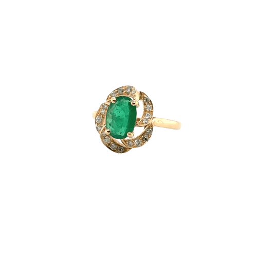 Bague Bague vintage or Jaune - Emeraude et diamants 58 Facettes 1.0002290/8