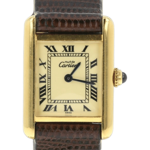 Montre Cartier Montre Tank Vermeil Must De Cartier Vermeil 58 Facettes MT43758