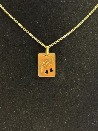 Pendentif Pendentif or jaune je t'aime 58 Facettes LP245/3