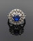 Bague 50 Bague or gris et platine, saphir, diamants 58 Facettes