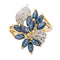 Bague Or jaune, Or blanc Saphir, Diamant