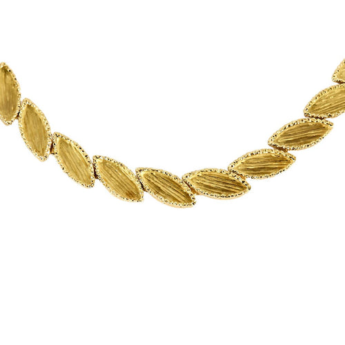Collier Collier or jaune à motif de feuilles 58 Facettes ENG10550