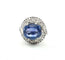Bague 52 Magnifique bague en or blanc massif 18 carats ornée d'un saphir et de diamants. 58 Facettes