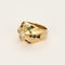 Bague 57 Bague dôme en or jaune, diamant, émeraudes, rubis et saphirs 58 Facettes B250518