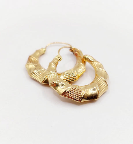 Boucles d'oreilles Créoles art déco or rose 58 Facettes A05375
