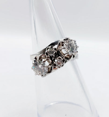 Bague 53 Bague toi et moi art déco en or blanc et diamants 58 Facettes A05504