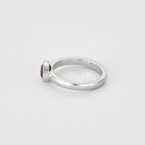 Bague 53 Bague or gris et améthyste 58 Facettes BIA09142
