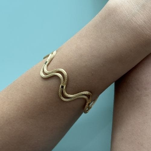 Bracelet vague en or jaune