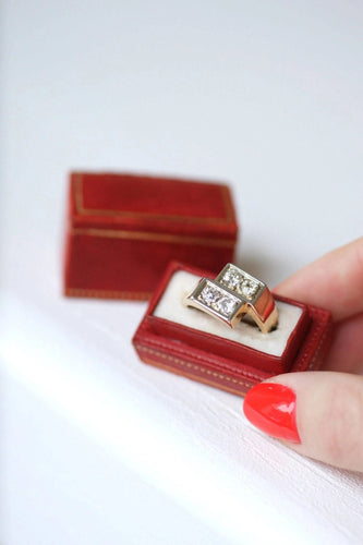 Bague 53 Bague Toi et Moi or rose, platine, diamants 58 Facettes