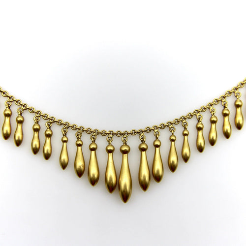 Collier Collier à franges graduées en or 14 carats de style victorien 58 Facettes