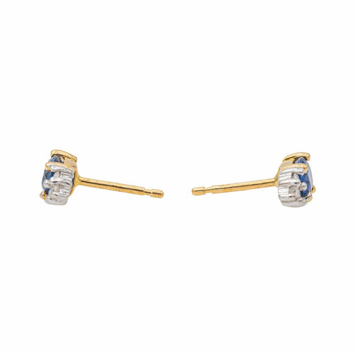 Boucles d'oreilles Boucles d'oreilles Puces Or jaune Saphir 58 Facettes 3548950CN