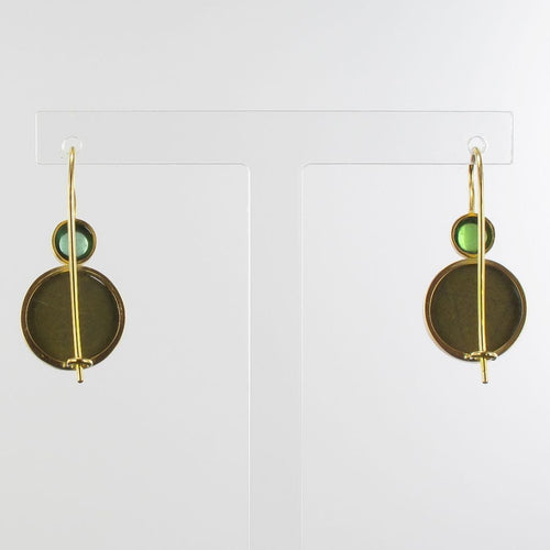 Boucles d'oreilles Boucles d'oreilles tourmalines et camées sur pierre de lave 58 Facettes 17-235