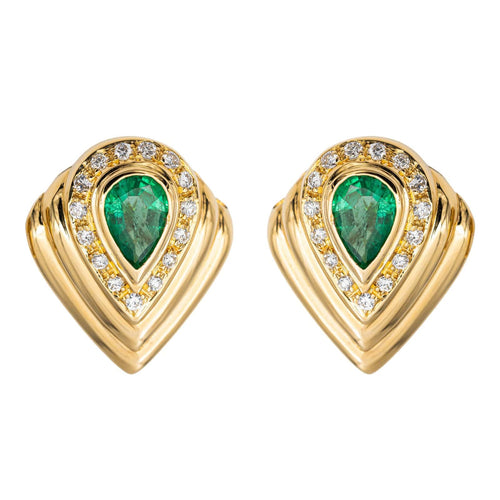 Boucles d'oreilles Boucles d'oreilles Clips Or jaune Emeraude 58 Facettes 2905297CN