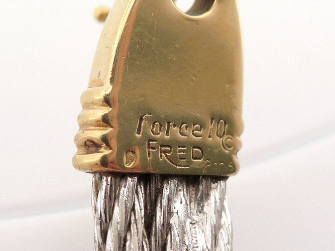 Bracelet vintage bracelet FRED force 10 cable 24 cm acier et or jaune 58 Facettes 261952