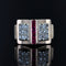 Bague 52 Bague tank diamants et rubis calibrés 58 Facettes 21-285-52