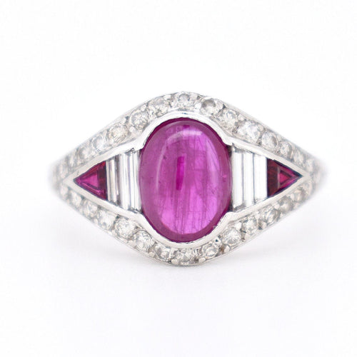 Bague 53 Bague Vintage Rubis et Diamants, Style Art Déco 58 Facettes 431