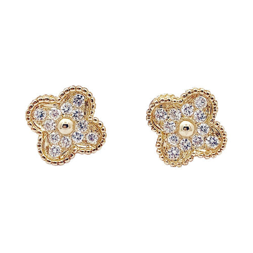 Boucles d'oreilles Boucles d'oreilles Van Cleef & Arpels, "Vintage Alhambra", or jaune, diamants. 58 Facettes 33757