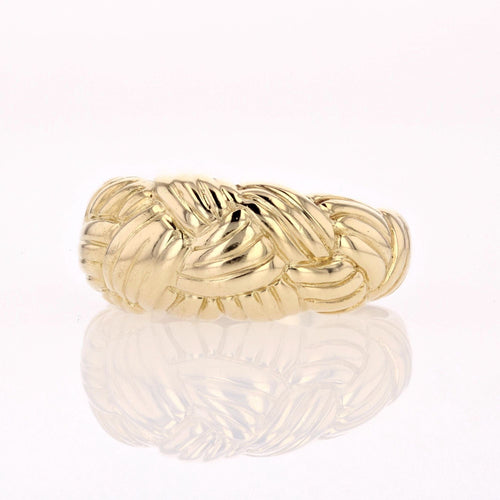 Bague 56 Bague or jaune tressé 58 Facettes CV128