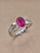 Bague 52 Bague fleur deux or avec rubis ovale et diamants 58 Facettes