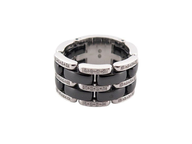 Bague 57 bague CHANEL ultra gm ceramique noire or diamants 58 Facettes 259938