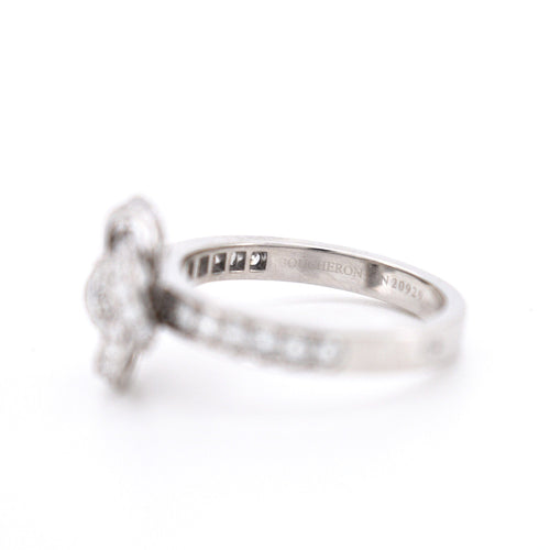 Bague 54 BOUCHERON - Collection Pivoine - Bague or blanc et diamants 58 Facettes 402