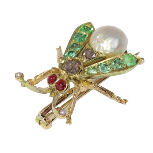 Broche Charmante broche à mouche vintage des années 1870 58 Facettes 24137-0100