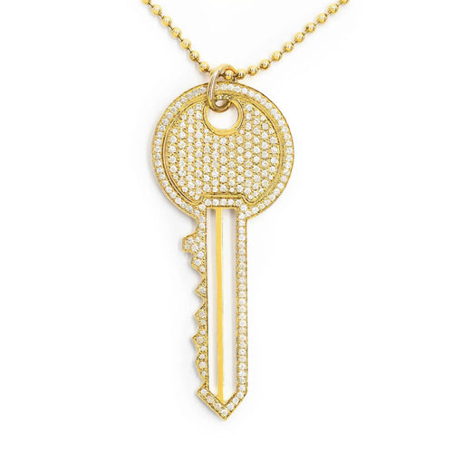 Collier Collier pendentif clé en or et diamant 58 Facettes