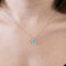 Collier COLLIER OR BLANC DIAMANTS & AIGUE MARINE. 58 Facettes BO/240006 RIV