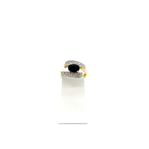 Bague 56 Bague or bicolore saphir et diamants 58 Facettes Z15B51697