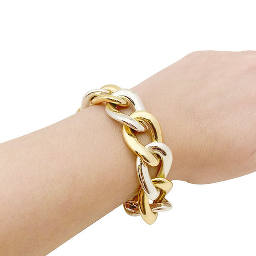 Bracelet Bracelet Chaumet, gros maillons en deux tons d'or. 58 Facettes 33834