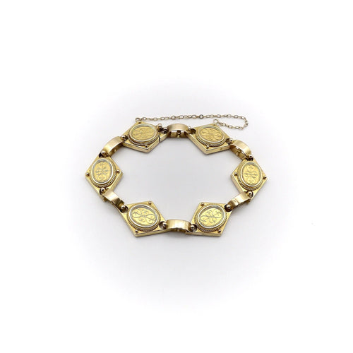 Bracelet Victorian 14K Gold Cannetille Etruscan Revival Bracelet 58 Facettes