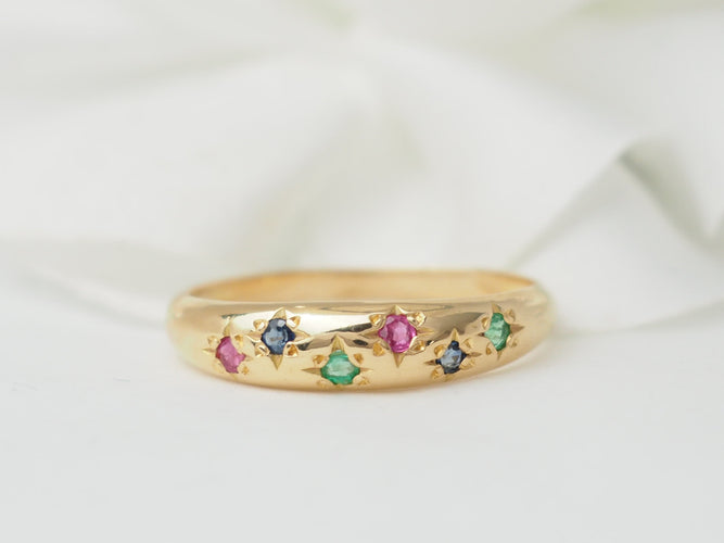 Bague 56 Bague jonc en or rose et pierres précieuses 58 Facettes 33471