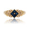 Bague 54 Bague or jaune saphirs calibrés diamants d'occasion 58 Facettes 21-675D