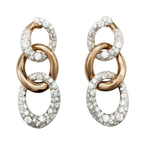 Boucles d'oreilles Boucles d'oreilles Pomellato, "Tango", en or rose et diamants. 58 Facettes 34057