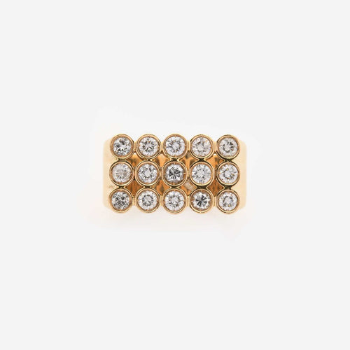 Bague 58 Bague tubulaire en or jaune sertie de diamants taille brillant 58 Facettes 22823