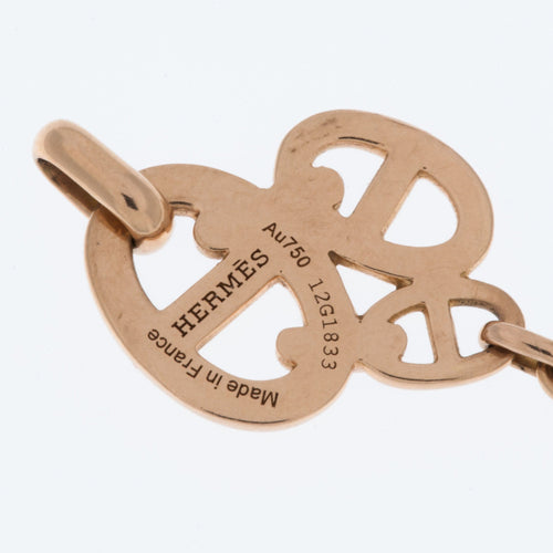Pendentif Hermès - Pendentif "Chaine d'Ancre Enchainée" Or Rose Diamant 58 Facettes
